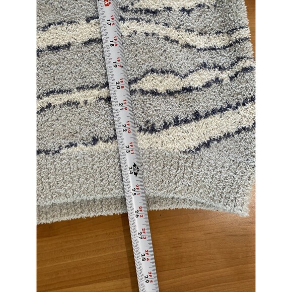 Barefoot Dreams CozyChic Hi-Low Pullover Blue/Cream Sweater -Size L - Picture 13 of 16